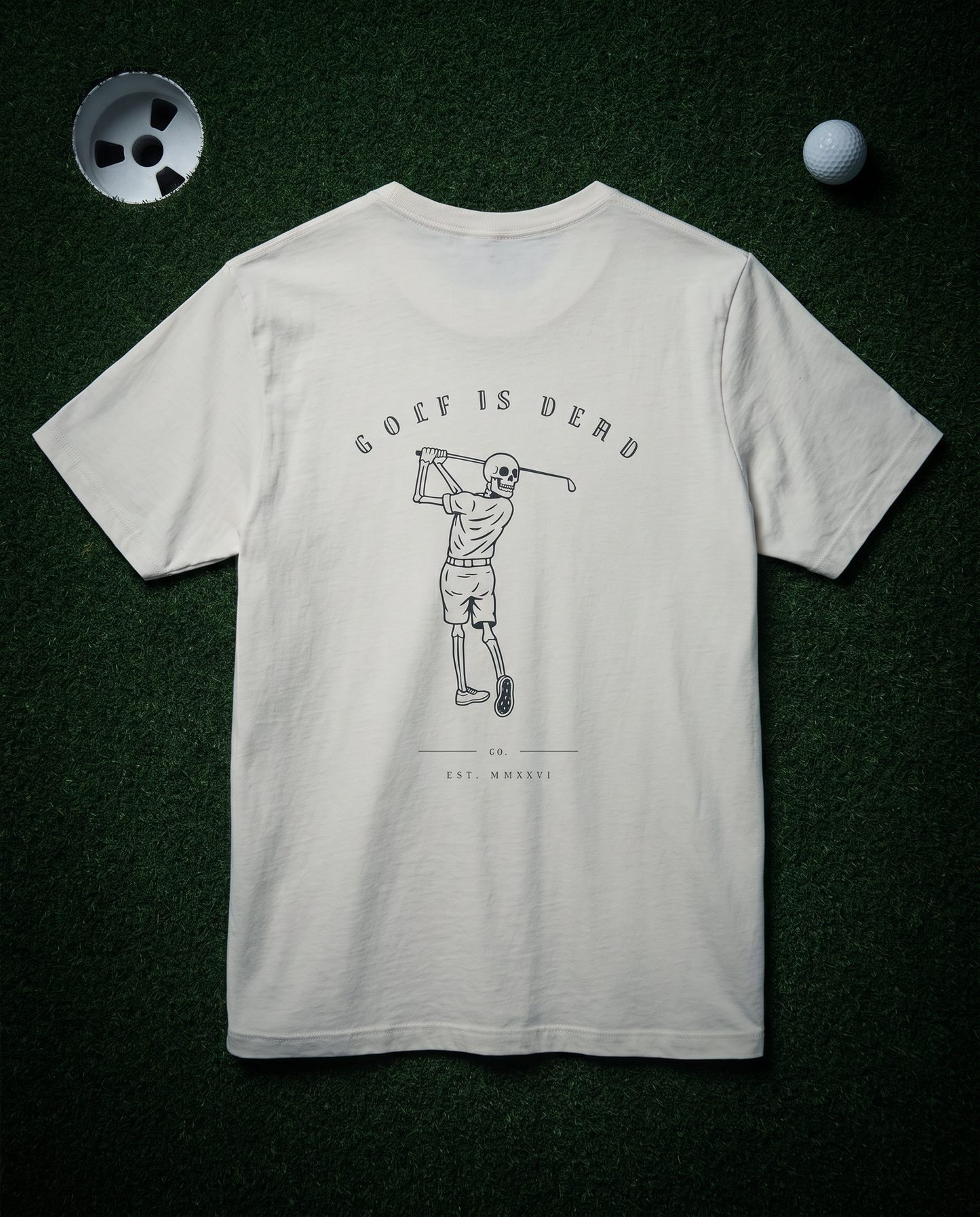 The Wordmark Tee — back, night green