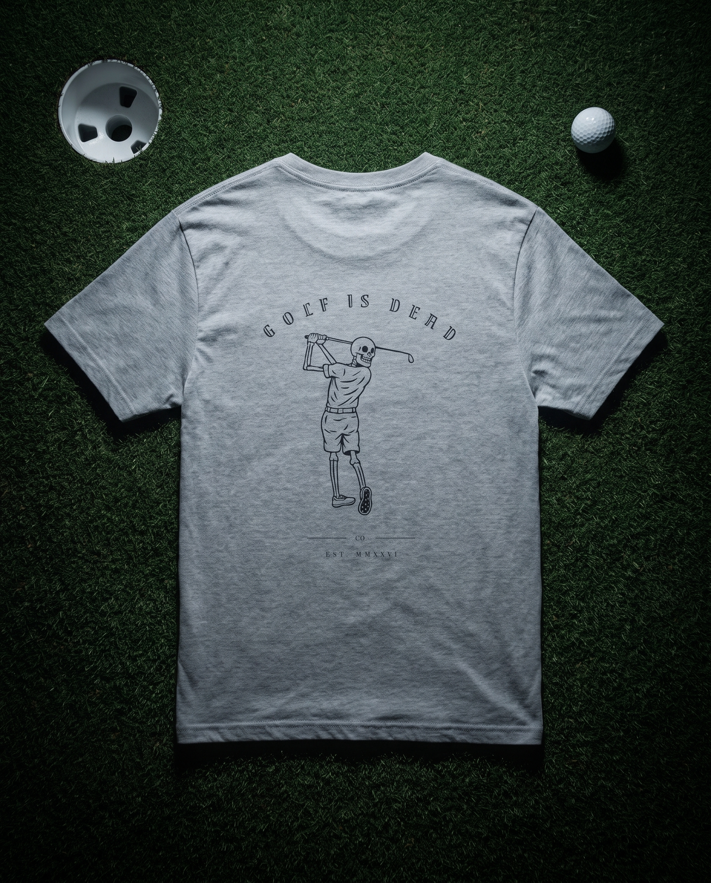 The Bones Tee — back, night green