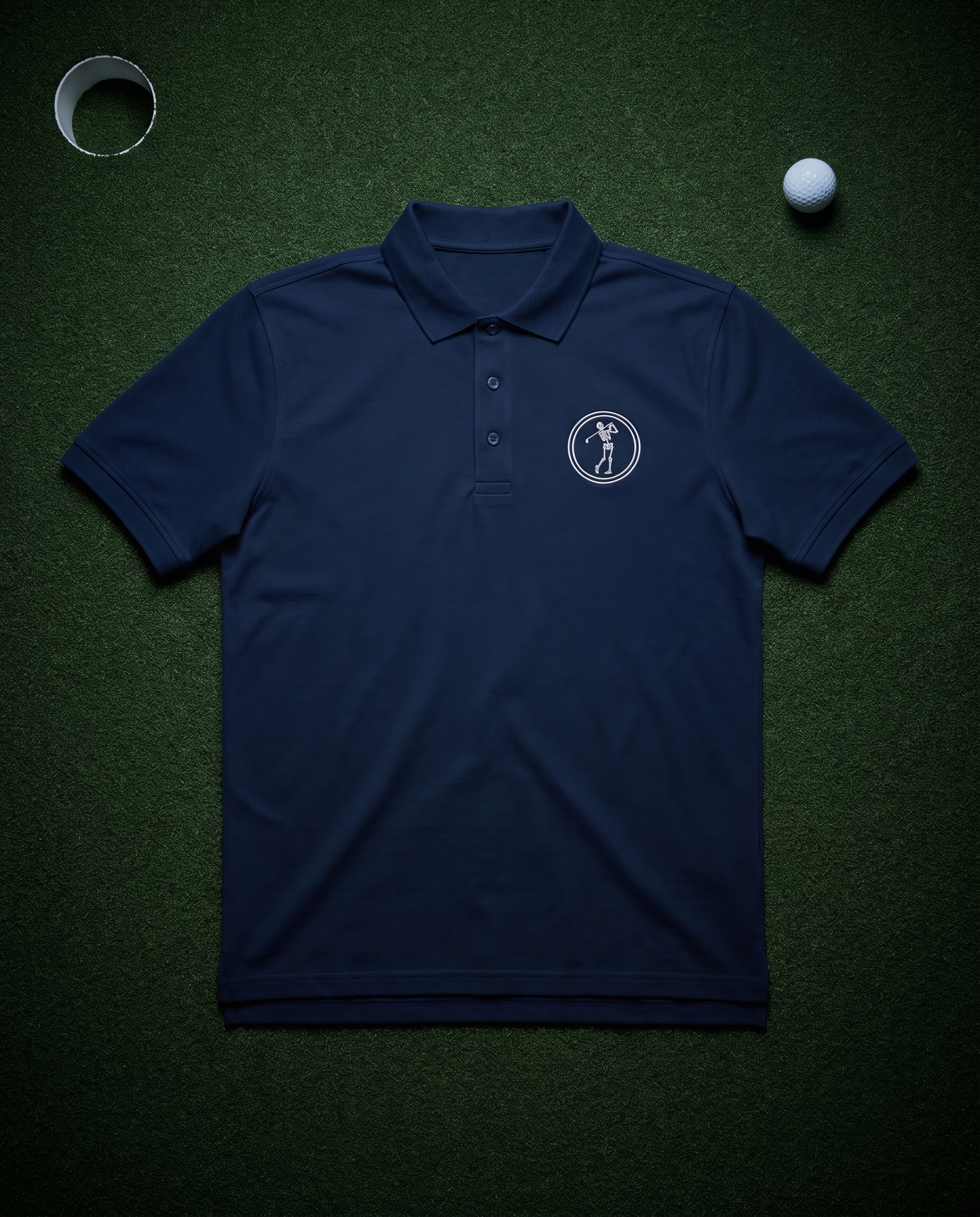 The Bones Polo — Navy, night green