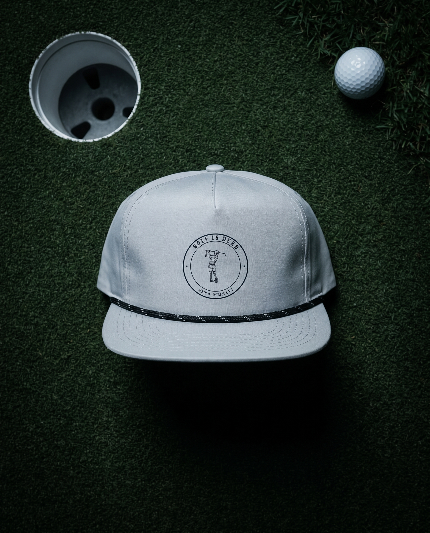The Emblem Rope Cap — Silver